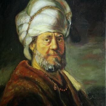 Painting titled "d'apres Rembrandt" by Janine Skayem, Original Artwork