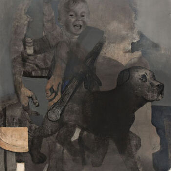Painting titled "The Black Market" by Janis Zingitis, Original Artwork
