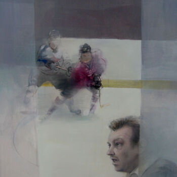 Malerei mit dem Titel "Ice Hockey" von Janis Zingitis, Original-Kunstwerk