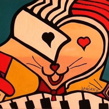 Painting titled "Joker The Cat" by Janjak, Original Artwork, Acrylic
