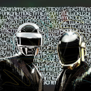 Arte digital titulada "Tribute to Daft Punk" por Jean-Michel Botsen, Obra de arte original, Pintura Digital