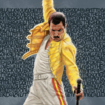 Digitale Kunst mit dem Titel "Tribute to Freddie…" von Jean-Michel Botsen, Original-Kunstwerk, Digitale Malerei