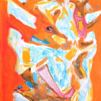 "orange composition" başlıklı Tablo Janna Shulrufer tarafından, Orijinal sanat, Petrol
