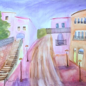 Painting titled "Jerusalem" by Janna Shulrufer, Original Artwork, Watercolor