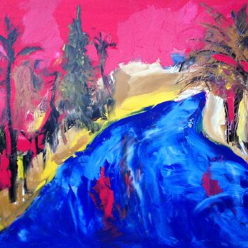 Painting titled "forest composition" by Janna Shulrufer, Original Artwork, Oil