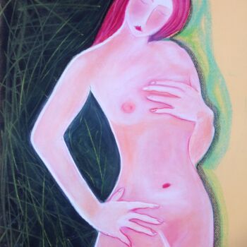 Dessin intitulée "nude N3" par Janna Shulrufer, Œuvre d'art originale, Pastel
