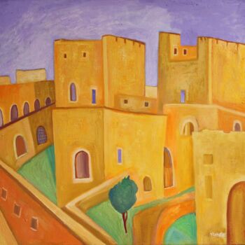 Painting titled "View at the City of…" by Janna Shulrufer, Original Artwork, Oil