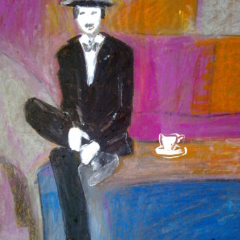 Drawing titled "cup of coffee" by Janna Shulrufer, Original Artwork, Pastel