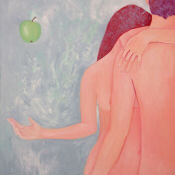 Pittura intitolato "Adam & Eve" da Janna Shulrufer, Opera d'arte originale, Olio