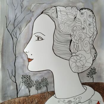 Zeichnungen mit dem Titel "Nostalgia for youth" von Janna Shulrufer, Original-Kunstwerk, Tinte