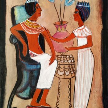 Tekening getiteld "Ancient Egypt 3" door Janna Shulrufer, Origineel Kunstwerk, Pastel