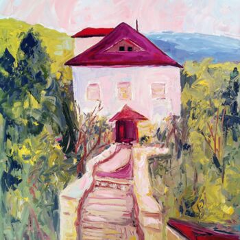 Painting titled "Landscape in Zefat" by Janna Shulrufer, Original Artwork, Oil