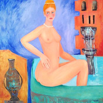 Malerei mit dem Titel "Batsheba" von Janna Shulrufer, Original-Kunstwerk, Öl