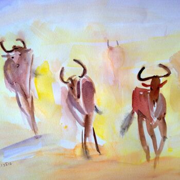 Painting titled "Brood 2" by Janna Shulrufer, Original Artwork, Watercolor