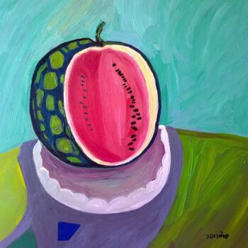 Peinture intitulée "Watermelon" par Janna Shulrufer, Œuvre d'art originale, Huile
