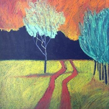 Dessin intitulée "Landscape" par Janna Shulrufer, Œuvre d'art originale, Pastel
