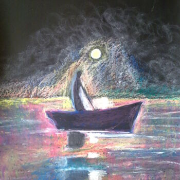 Dibujo titulada "Night" por Janna Shulrufer, Obra de arte original, Pastel