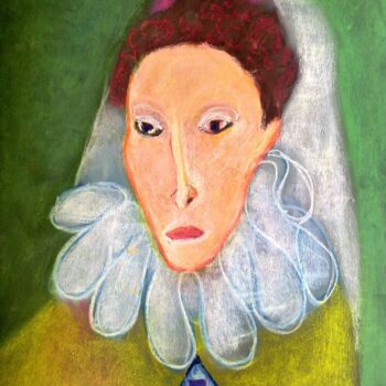 Desenho intitulada "Portrait of Elizabe…" por Janna Shulrufer, Obras de arte originais, Pastel
