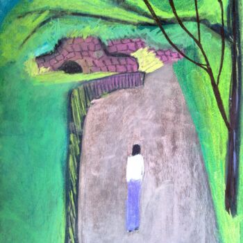 Dessin intitulée "In the park" par Janna Shulrufer, Œuvre d'art originale, Pastel
