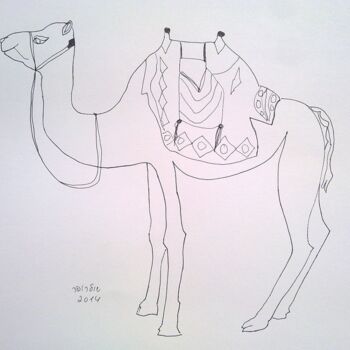 Disegno intitolato "camello" da Janna Shulrufer, Opera d'arte originale, Penna gel