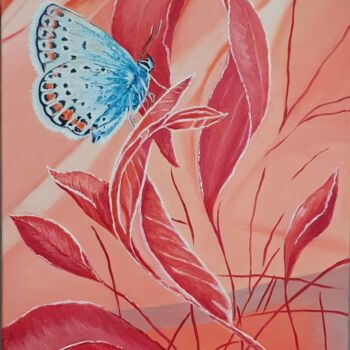 Schilderij getiteld "Butterfly Beauty #2" door Janka Janny Wagner, Origineel Kunstwerk, Olie