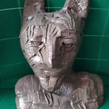 Skulptur mit dem Titel "人獸 Man in animal" von Janny Hui, Original-Kunstwerk, Keramik