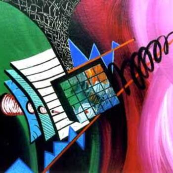 Malarstwo zatytułowany „Satellite” autorstwa Jean Lahoud, Oryginalna praca