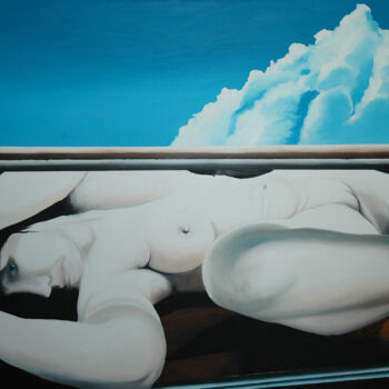 Pittura intitolato "Under the cloud" da Janos Kujbus, Opera d'arte originale, Olio