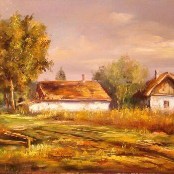 Painting titled "Autumn calm / Calme…" by Janos Maksai, Original Artwork, Oil