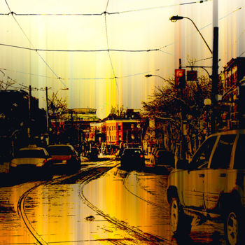 Digital Arts titled "COLLEGE STREET SUNS…" by Janos Gardonyi, Original Artwork, Digital Painting
