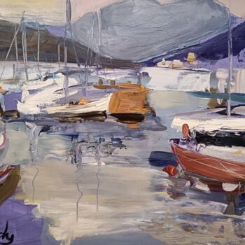 Painting titled "Porto Portese" by Jana Scherer, Original Artwork, Oil