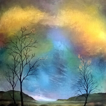 Peinture intitulée "Осеннее небо.jpg" par Jans Sergei, Œuvre d'art originale