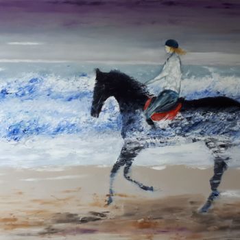 Painting titled "94 touquet" by Gilles Janson, Original Artwork, Oil