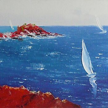 Painting titled "119 Baie d'Agay" by Gilles Janson, Original Artwork, Oil