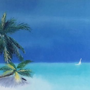 Schilderij getiteld "146 maldives" door Gilles Janson, Origineel Kunstwerk, Olie