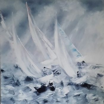 Painting titled "154 Gros temps" by Gilles Janson, Original Artwork, Oil