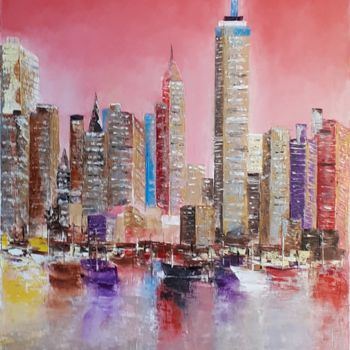 Painting titled "215 New york" by Gilles Janson, Original Artwork, Oil