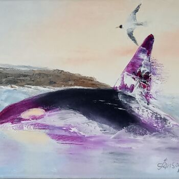 Painting titled "316 Orca" by Gilles Janson, Original Artwork, Oil