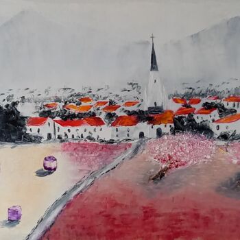 Painting titled "335 Nos Villages" by Gilles Janson, Original Artwork, Oil