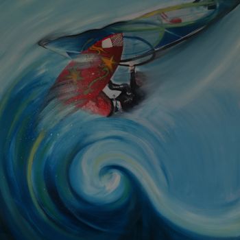 Pintura intitulada "wave" por Dominique Janssen, Obras de arte originais, Óleo