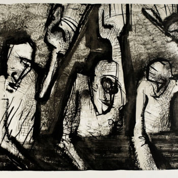 Printmaking titled "Voting" by Rostislav Riha, Original Artwork, Lithography