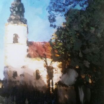 Malarstwo zatytułowany „Kościół Mariacki My…” autorstwa Janusz Klas (El Polaco), Oryginalna praca, Akwarela