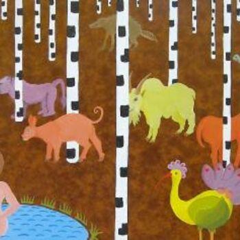 Peinture intitulée "Le bain" par Janusz Malik, Œuvre d'art originale