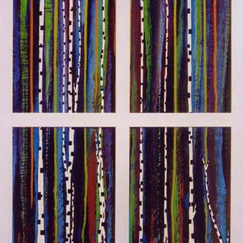 Peinture intitulée "Quatre études de Ch…" par Janusz Malik, Œuvre d'art originale, Huile Monté sur Panneau de bois