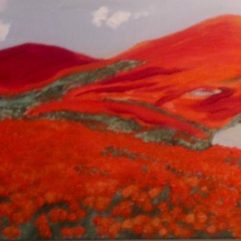 Malerei mit dem Titel "Poppy Fields" von Jan Wall, Original-Kunstwerk, Öl