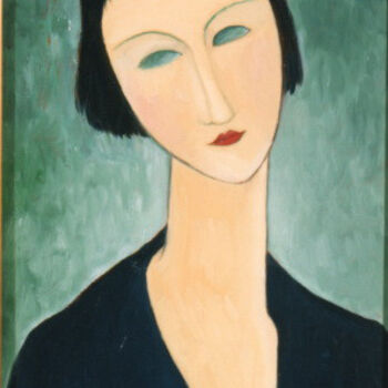 Painting titled "hommage a modigliani" by Jany Roberts, Original Artwork
