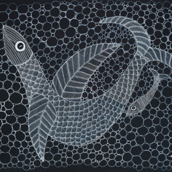 Pittura intitolato "Fish" da Japani Shyam, Opera d'arte originale, Acrilico