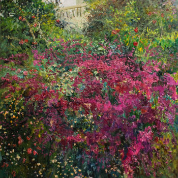 Malerei mit dem Titel "Blooming garden Leb…" von Illia Yarovyi, Original-Kunstwerk, Öl