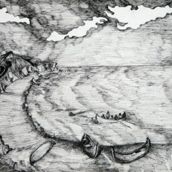 Drawing titled "Marina 2" by Rene Jardescu, Original Artwork