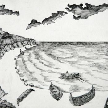 Drawing titled "Marina 1" by Rene Jardescu, Original Artwork